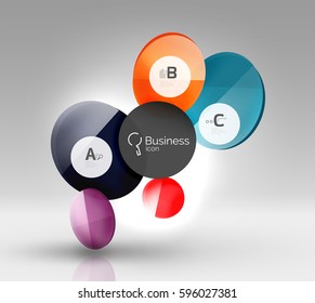 Circle banner design on gray