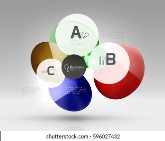 Circle banner design on gray