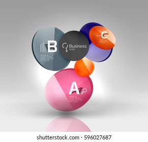 Diseño de pancarta circular en gris