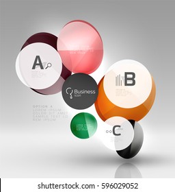 Circle Banner-Design auf Grau