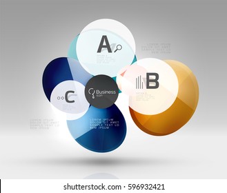 Diseño de pancarta circular en gris