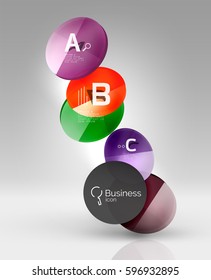 Circle banner design on gray