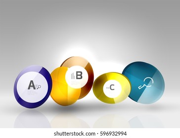 Circle banner design on gray