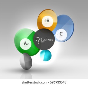 Circle banner design on gray