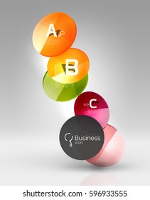 Diseño de pancarta circular en gris