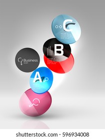 Circle banner design on gray