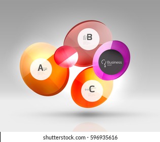 Circle Banner-Design auf Grau
