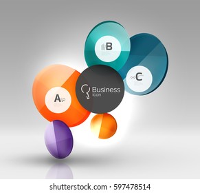 Circle Banner-Design auf Grau