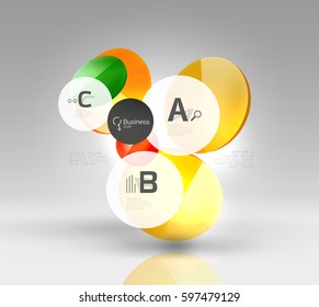 Diseño de pancarta circular en gris