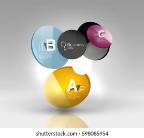 Diseño de pancarta circular en gris