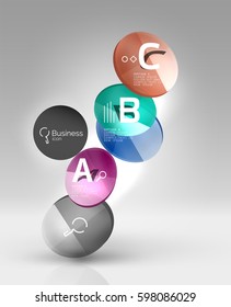 Circle banner design on gray