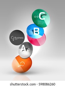 Circle banner design on gray