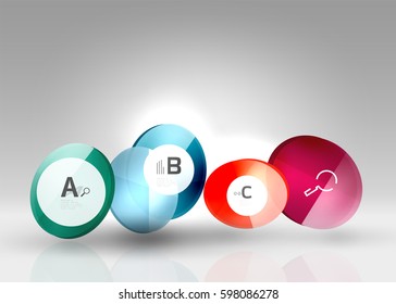 Diseño de pancarta circular en gris
