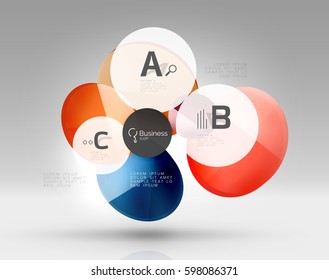 Circle banner design on gray