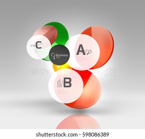 Circle banner design on gray