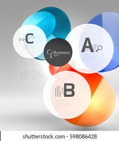 Diseño de pancarta circular en gris