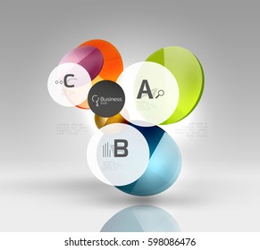 Diseño de pancarta circular en gris