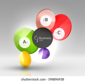 Circle banner design on gray
