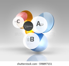Circle banner design on gray