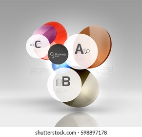 Circle banner design on gray