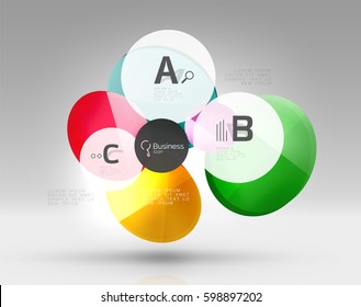 Circle banner design on gray