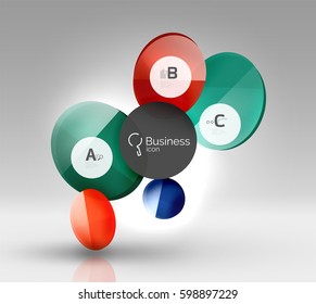 Diseño de pancarta circular en gris