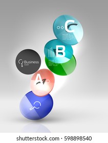 Circle banner design on gray