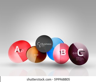 Circle banner design on gray