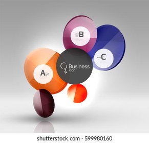 Circle Banner-Design auf Grau
