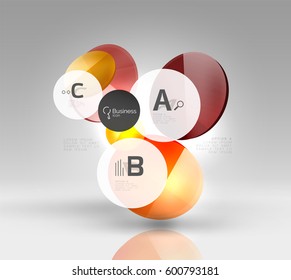 Circle banner design on gray