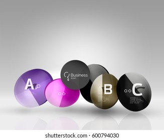 Diseño de pancarta circular en gris