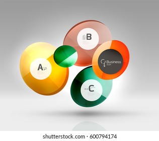 Circle banner design on gray
