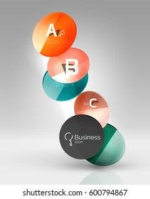 Diseño de pancarta circular en gris