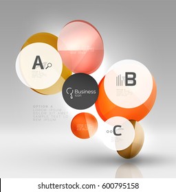Diseño de pancarta circular en gris