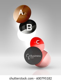 Diseño de pancarta circular en gris
