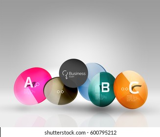 Circle banner design on gray