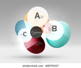 Circle banner design on gray