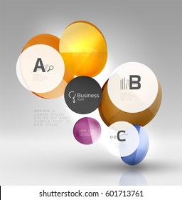 Circle banner design on gray