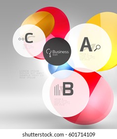 Circle banner design on gray