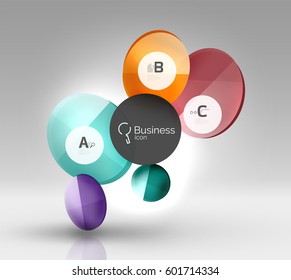 Diseño de pancarta circular en gris