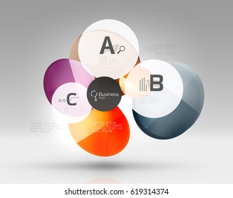 Diseño de pancarta circular en gris