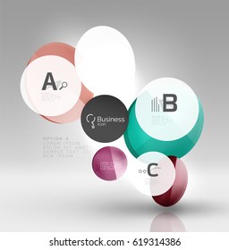 Diseño de pancarta circular en gris