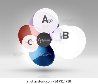 Circle banner design on gray