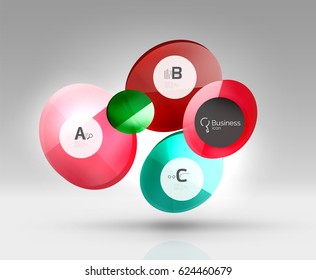 Circle banner design on gray