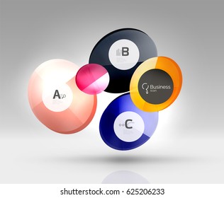 Diseño de pancarta circular en gris