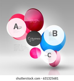 Circle Banner-Design auf Grau