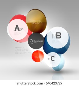 Circle banner design on gray