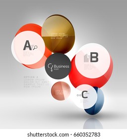 Circle banner design on gray