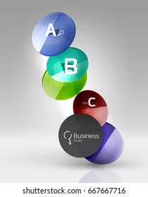 Circle banner design on gray