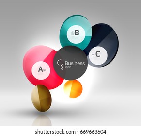 Diseño de pancarta circular en gris